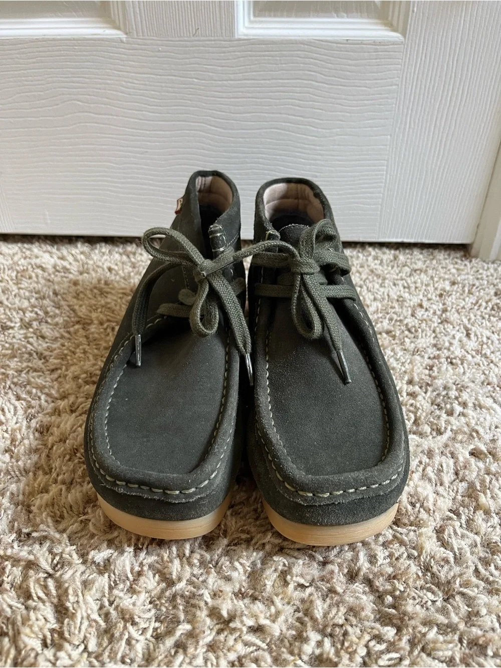 Clarks olive suede